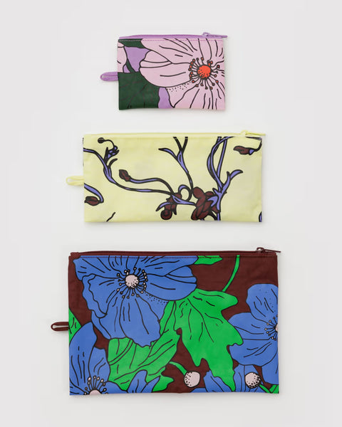 Baggu - Flat Pouch Set - Poppy Mix *PRE-BOOK dispatch after Oct 16th *