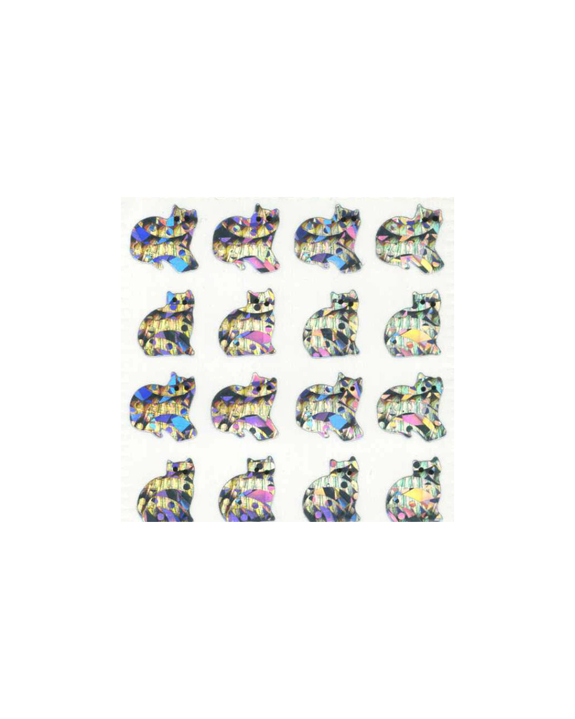 Stickermagic - Prismatic Stickers - Micro Silver Cats
