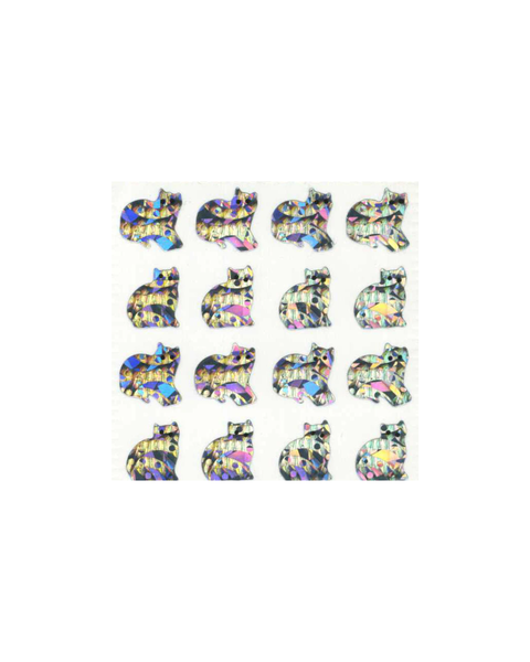 Stickermagic - Prismatic Stickers - Micro Silver Cats