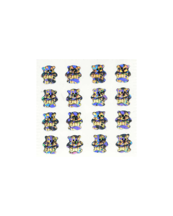 Stickermagic - Tear-off Prismatic Stickers Square - Micro Silver Teddies