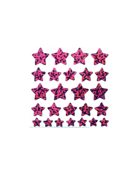 Stickermagic - Prismatic Tear-off Stickers - Red Star (Dark Pink)