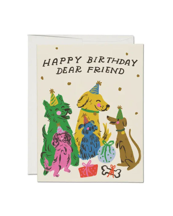 Red Cap Cards - Puppy Party Greeting Card