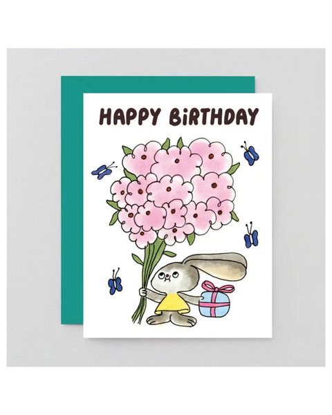 Wrap - Happy Birthday Rabbit Kids Greeting Card