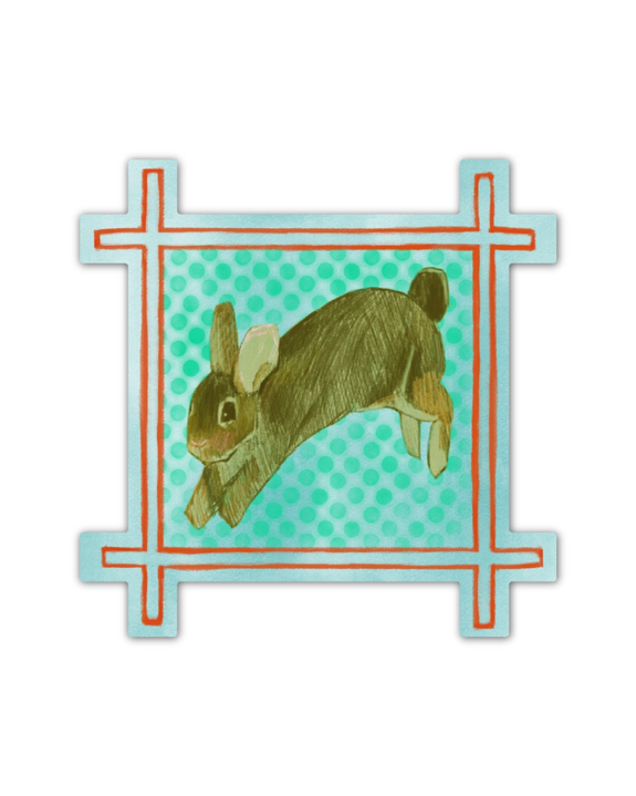 Rags AF - Rabbit Square! Sticker