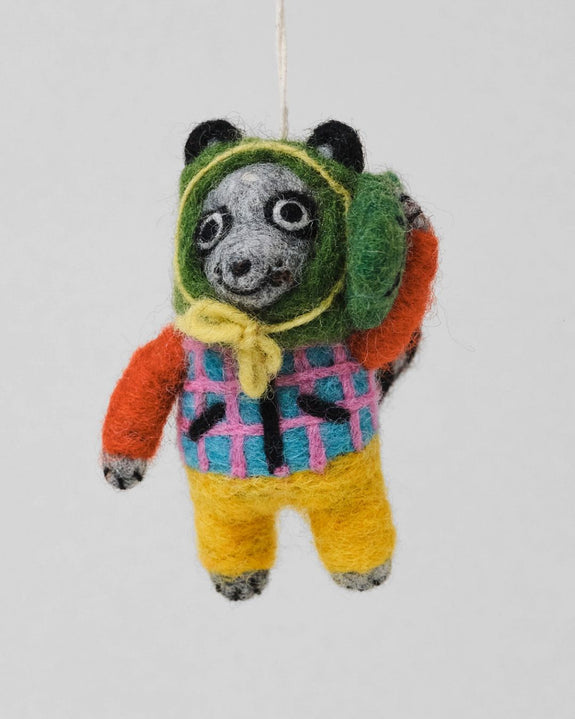 Wrap - Hanging Felt Ornament - Raccoon