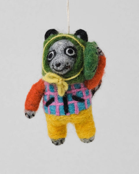 Wrap - Hanging Felt Ornament - Raccoon