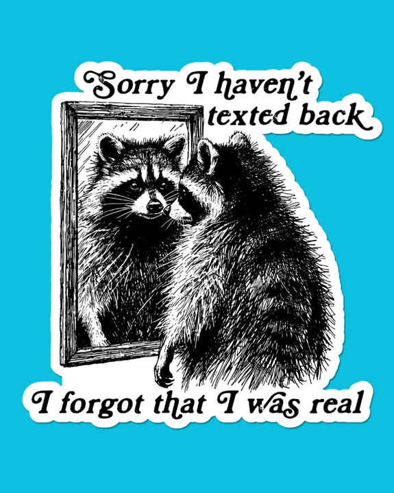 Pretty Toxic Stickers - Existential  Raccoon Sticker