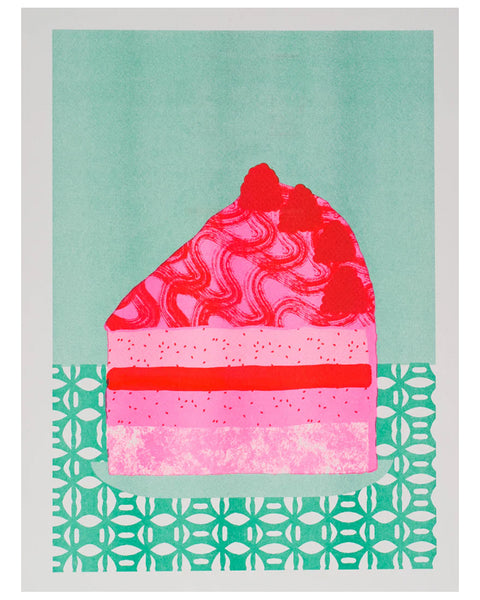 Alice Oehr - Raspberry Royale Slice Riso Print - A3