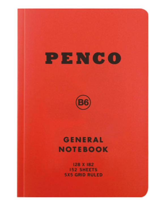 PENCO - General Notebook - Grid - B6 - Red