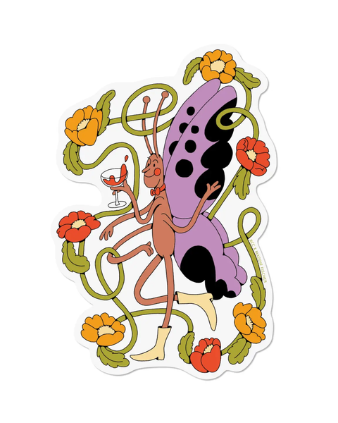 Red Cap Cards - Butterfly Cheers Sticker