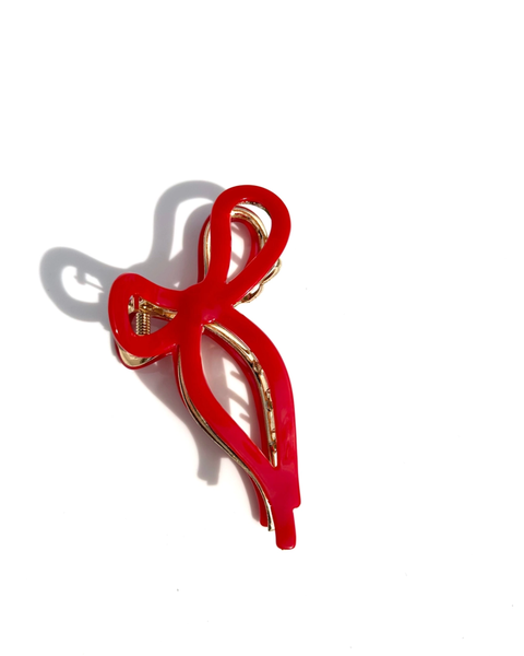 Solar Eclipse - Ballet Bow Claw Clip - Red