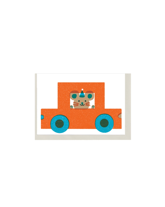 The Printed Peanut - Red Car Mini Card