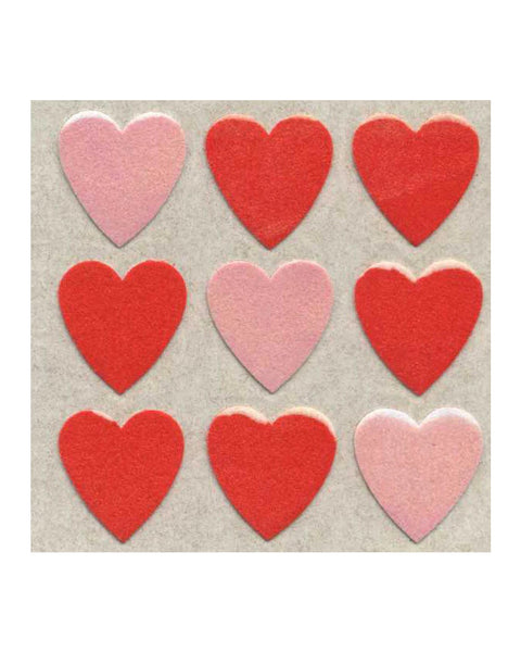 Stickermagic - Furry Tear-off Stickers - Red Hearts