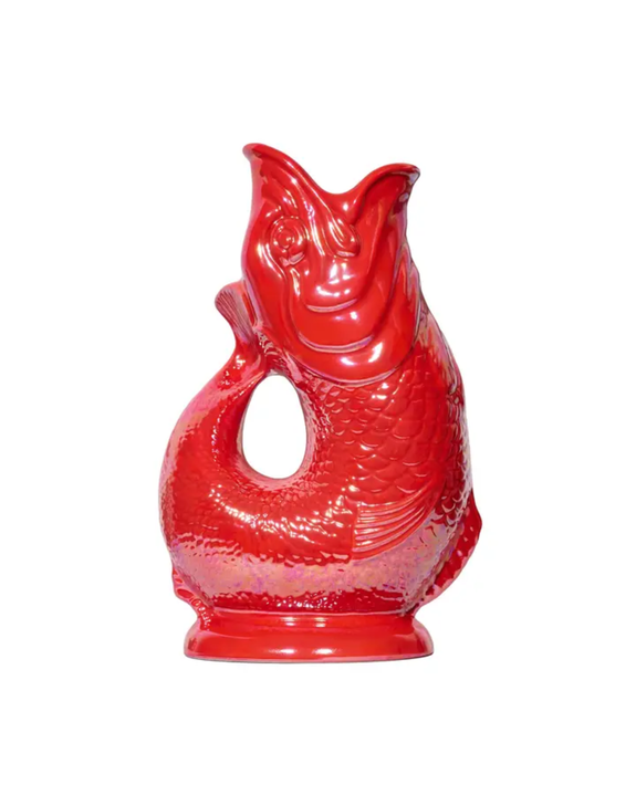 The Original Gluggle Jug - Pitcher Vase - Red Lustre