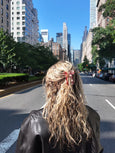Solar Eclipse - Bow Hair Claw - Red Plaid
