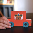 The Printed Peanut - Party Mouse Little Red Car Die Cut Card