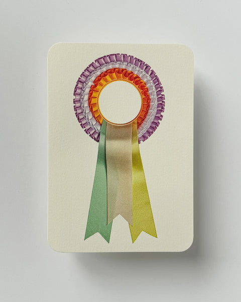Canonbury Press - Pastel & Orange Rosette Greeting Card