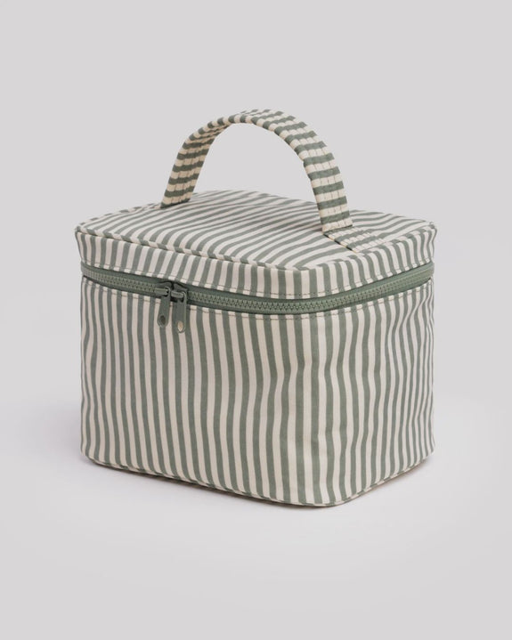 Baggu - Large Cosmetic Case - Sage Stripe