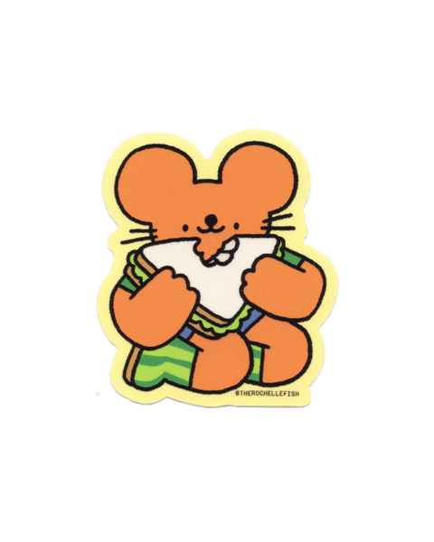 Rochelle Oh - Sandwich Mouse - Flake Vinyl Sticker