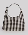 Baggu - Nylon Shoulder Bag - Black and Cream Gingham