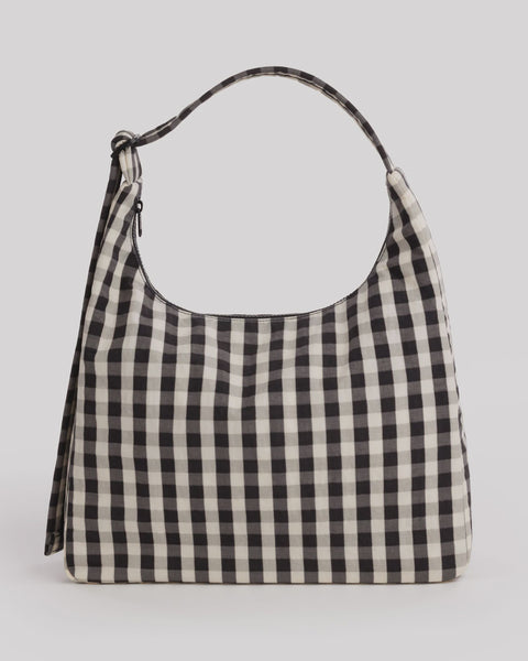 Baggu - Nylon Shoulder Bag - Black and Cream Gingham