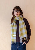 TBCo - Lambswool Scarf in Avocado Gingham