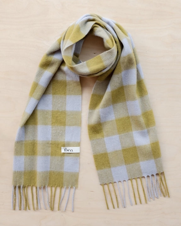 TBCo - Lambswool Scarf in Avocado Gingham