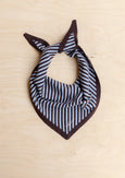 TBCo - Merino Triangle Scarf - Blue & Brown Stripe