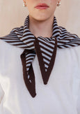 TBCo - Merino Triangle Scarf - Blue & Brown Stripe