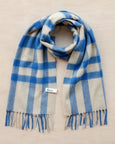 TBCo - Lambswool Oversized Scarf in Blue Check