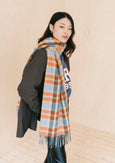 TBCo - Lambswool Oversized Scarf in Lilac Multi Check