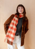 TBCo - Lambswool Scarf in Orange Gingham