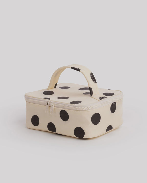 Baggu - Small Cosmetic Case - Cream and Black Polka Dot