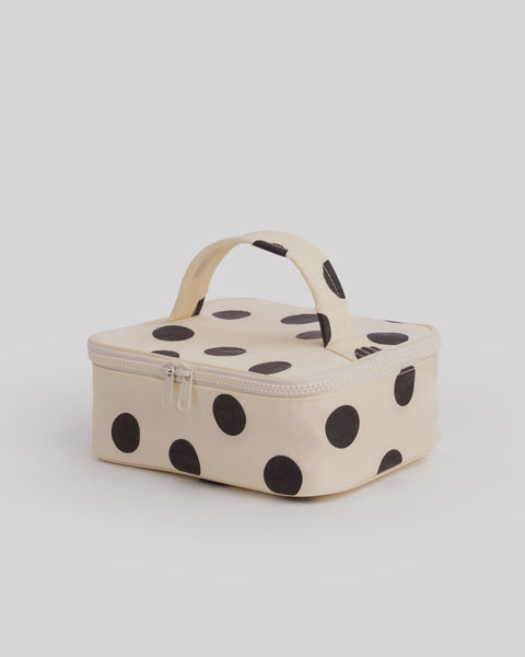 Baggu - Small Cosmetic Case - Cream and Black Polka Dot