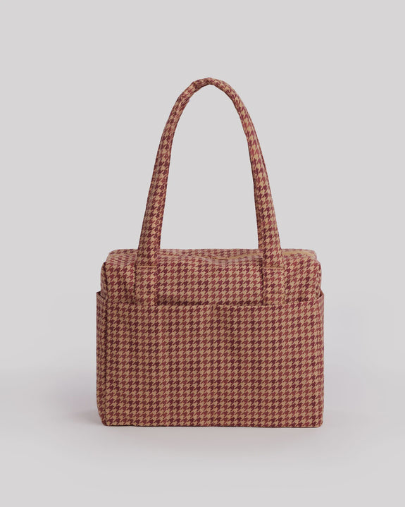 Baggu - Small Cloud Carry On - Tan Houndstooth