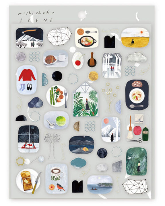 Cozyca – Nishi Shuku Clear Stickers - Scene