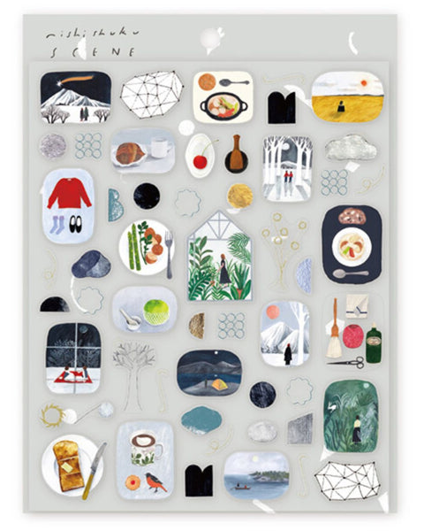 Cozyca – Nishi Shuku Clear Stickers - Scene