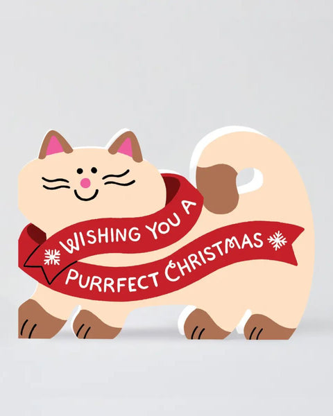 Wrap - Merry Christmas Cat Holiday Card