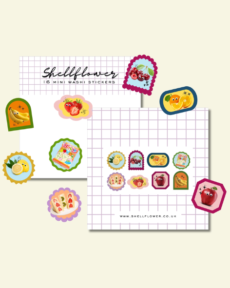 Shellflower - Fruits Washi Flake Stickers