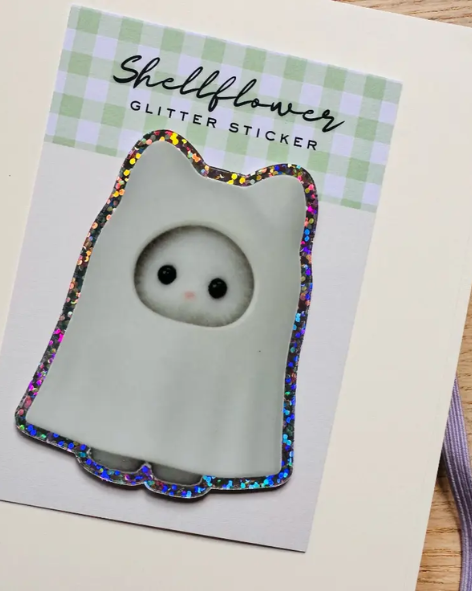 Shellflower - Ghost Glitter Vinyl Sticker