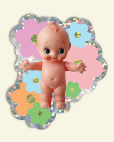 Shellflower - Kewpie Baby Vinyl Glitter Sticker