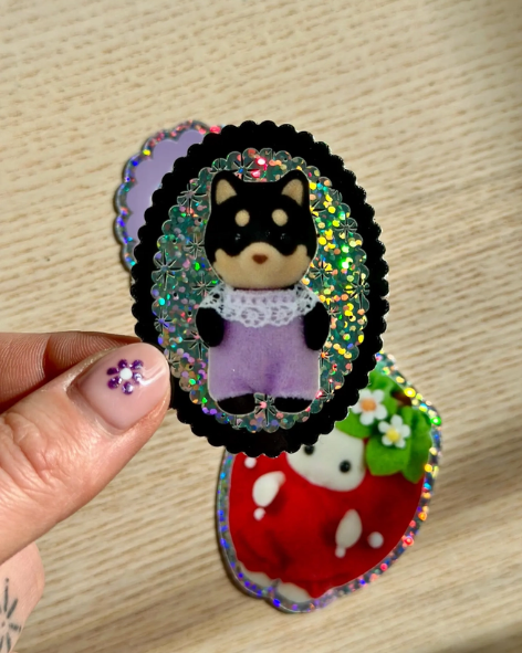 Shellflower - Shiba Inu Glitter Vinyl Sticker