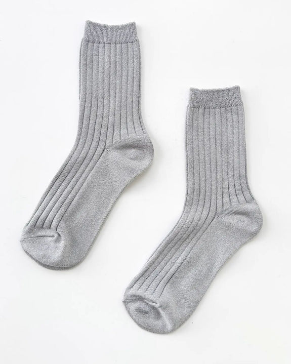 Le Bon Shoppe - Her Socks Lurex - Silver Glitter