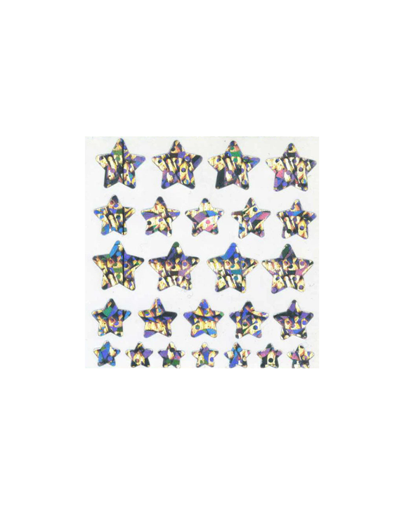 Stickermagic - Tear-off Prismatic Stickers Square - Silver Stars