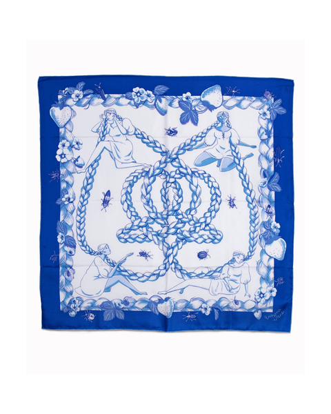 Winona Irene - Printed Silk Scarf - Sisters