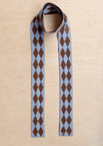TBCo - Merino Wool Skinny Scarf in Brown Harlequin