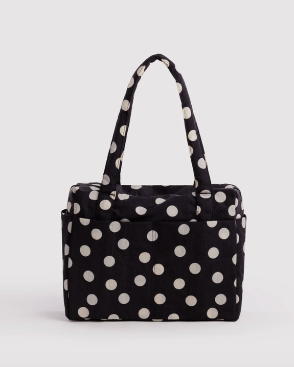 Baggu - Small Cloud Carry On - Black and Cream Polka Dot - *PRE-ORDER FOR SHIPPING AFTER MONDAY OCTOBER 12TH*
