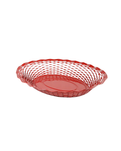 Roger Orfèvre - Oval Metal Food Basket - Small - Shiny Red