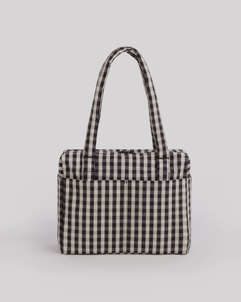 Baggu - Small Cloud Carry On - Black and Cream Gingham