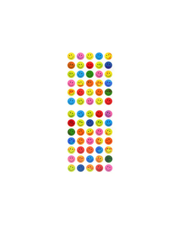 Sticker Fun - Aurora Stickers - Smile Face 9mm Multi-Coloured
